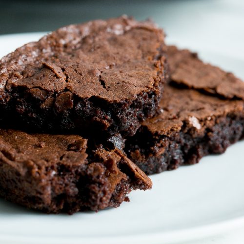 close up of fudge brownies