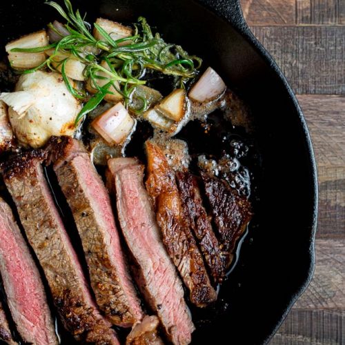 Cooking a ribeye in outlet a cast iron skillet