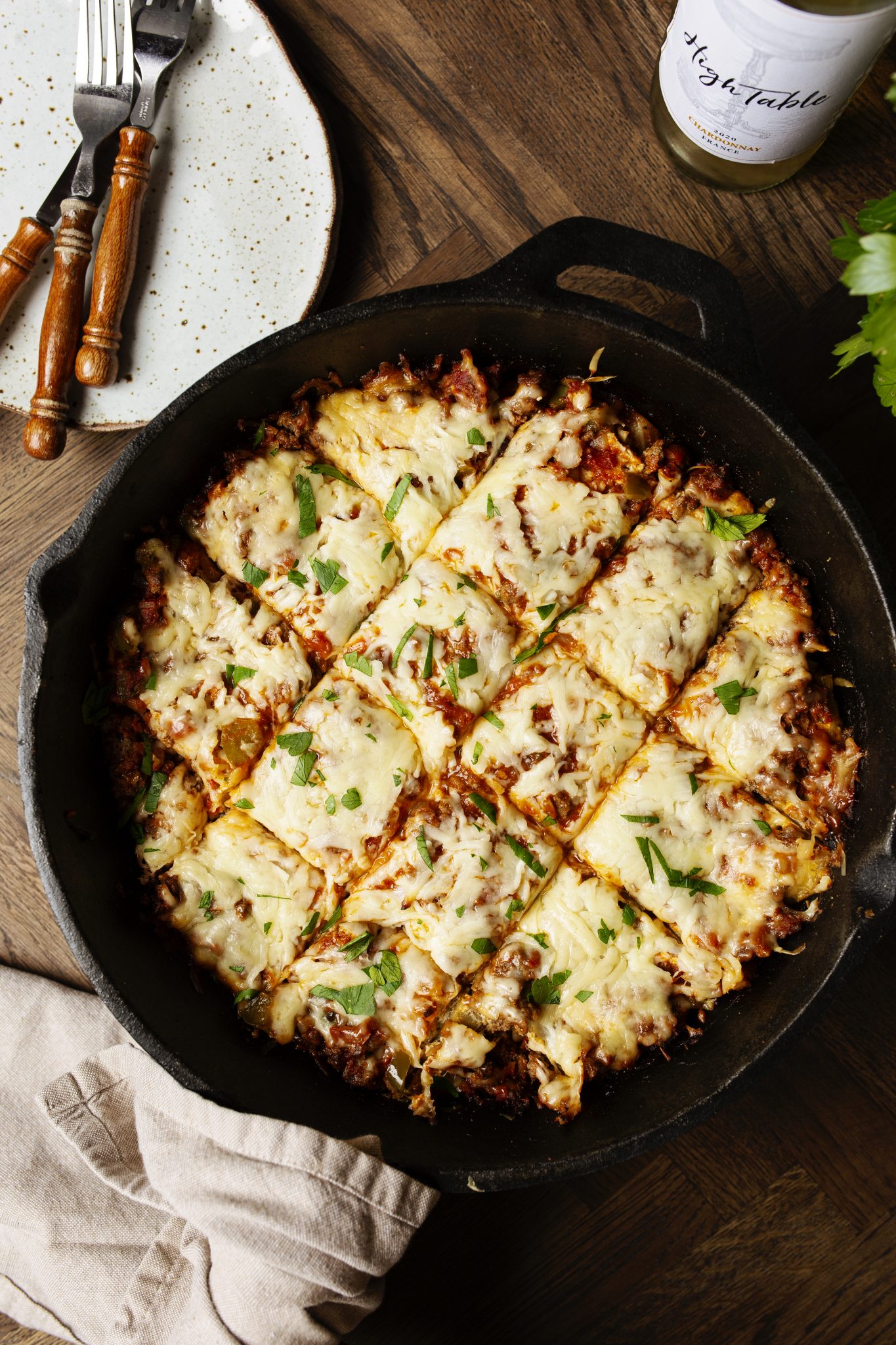 Cast Iron Skillet Lasagna From Scratch - Served From Scratch