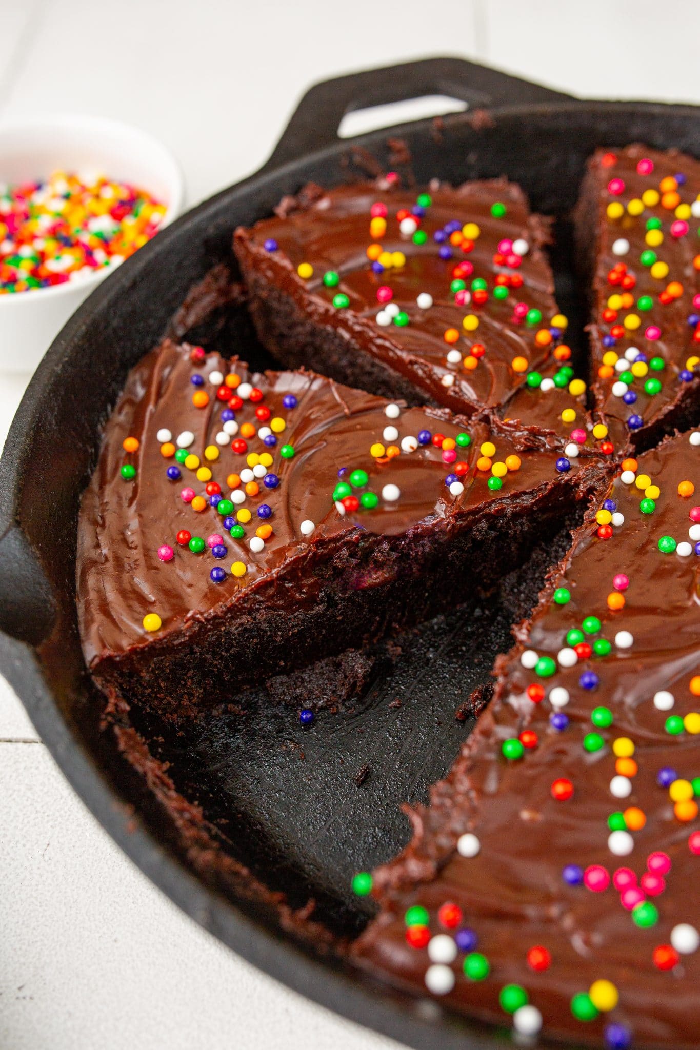 cast iron skillet of cosmic brownies
