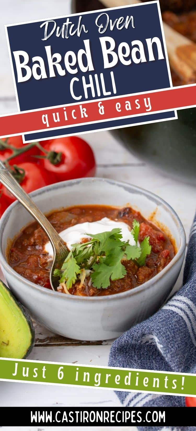 Dutch Oven Baked Bean Chili Pin