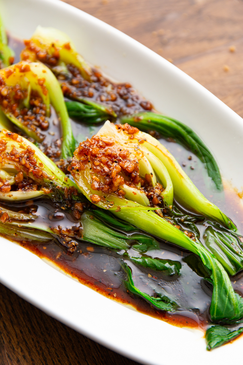 Easy Bok Choy Breakfast Skillet with crispy garlic — Recipe Fiction